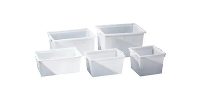 Produktbild von Kunststoffbehälter eck.220l PE natur L880xB640xH500mm konische Form GRAF