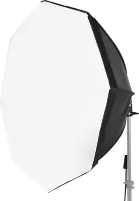 A photography softbox on a stand, isolated on a white background.