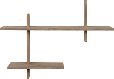 Produktbild von Wandregal >Ovada< in Hellbraun, Massivholz - 54x58x15cm (BxHxT)