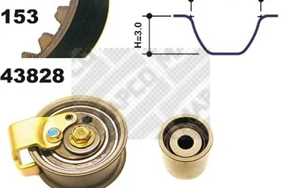 Produktbild von MAPCO 23828 Zahnriemensatz für AUDI A4 Limousine (8D2, B5) 153-Zähne