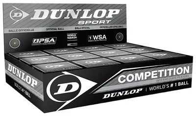 Immagine prodotto di DUNLOP SPORTS Competition Yellow Dot 12 Box Squash Balls Black - Unisex - Adults One Size, Size:oz