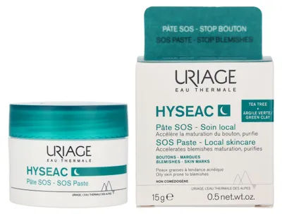 Immagine prodotto di Uriage Hyseac Paste Trattamento anti-macchia per pelle grassa tendente alle imperfezioni SOS, 15 g