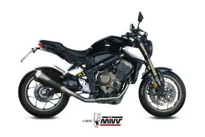 Productafbeelding van Mivv SPORT uitlaatsysteem DELTA RACE, compleet systeem, 4-2-1, stalen uitvoering, zwart, voor HONDA CB 650 R, bouwjaar 2019 en later