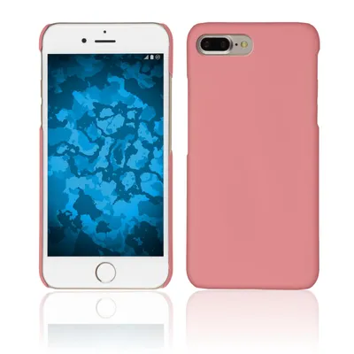 Produktbild von PhoneNatic Case kompatibel mit Apple iPhone 7 Plus / 8 Plus - Hülle rosa gummiert Hard-case + 2 Schutzfolien