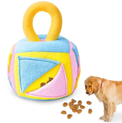 Produktbild von Schnüffelball für Hunde, Intelligenzspielzeug, Waschbar, Filz, Bunt, 13x13 cm