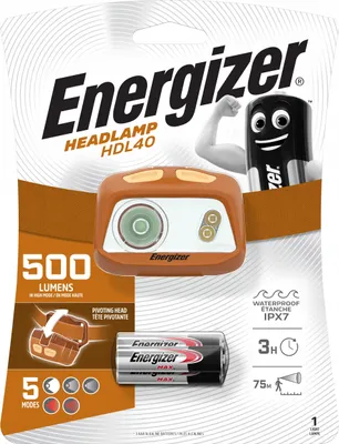 Imagen del producto de Linterna frontal LED Energizer Headlamp HDL40, con 500 lúmenes y hasta 22 horas de autonomía