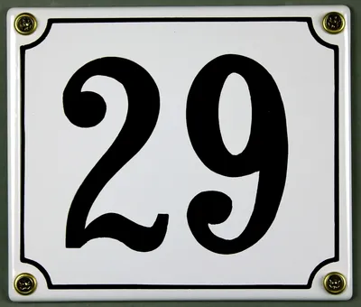 Produktbild von Hausnummernschild 29 weiß 12x14 cm Schild Emaille Hausnummer Haus Nummer Zahl Ziffe