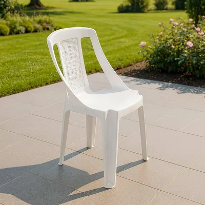 Produktbild von Dmora Outdoor-Stuhl Miniato Weiß, ein stapelbarer Stuhl