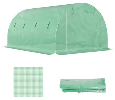 Productafbeelding van Outsunny kasfolie, 3 x 4 meter, waterdichte polyethyleenfolie met rollende deur