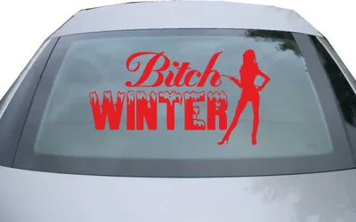 Produktbild von Indigos UG - Aufkleber Heckscheibe & Motorklappe DE7099 - rot - 600x161 mm - Winter Bitch - Auto Scheiben Fenster Heckklappe Tuning Racing JDM - Die cut