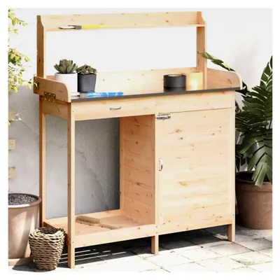 Produktbild von Pflanztisch mit Schrank 110,5x45x124,5 cm aus massivem Tannenholz