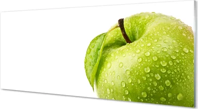 Produktbild von Glasbilder 125x50 Wandkunst Apple green Wassertropfen