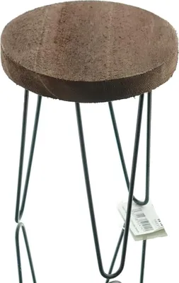 Produktbild von nature trends Pflanzenständer Braun rund Ø 18,5 x 22 cm - Holz & Metall
