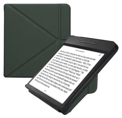 Produktbild von kwmobile Schutzhülle für Kobo Libra H2O Hülle - Kunstleder Case - eReader Klapphülle mit Auto Sleep Funktion - Cover mit Ständer - Dunkelgrün