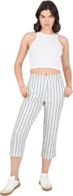 Produktbild von Damenhose aus Baumwoll-Polyester – gestreift