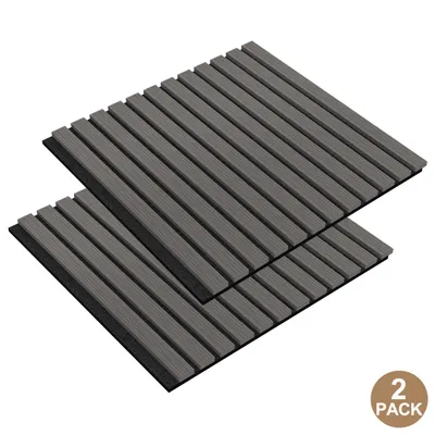 Obrázek produktu pro Akustický nástěnný panel XMTECH sada 2 akustických panelů 60 x 60 cm do předsíně obývacího pokoje interiérové dekorace v dřevěném vzhledu, černý dub