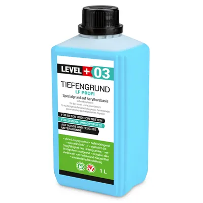 Produktbild von Tiefengrund LF Profi Grundierung 1:1 mit Wasser verdünnbar schnell trockend 1L LEVEL+ RM03