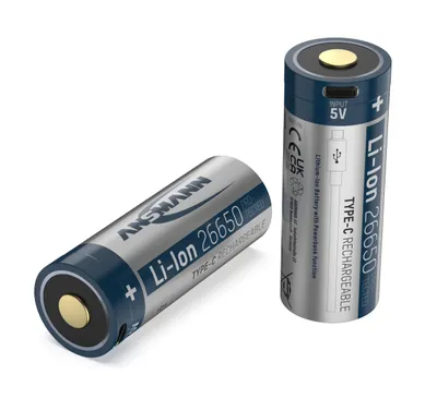 Produktbild von ANSMANN Li-Ion Akku 26650 5100mAh, USB Typ-C Ladebuchse, Hochleistungsakku