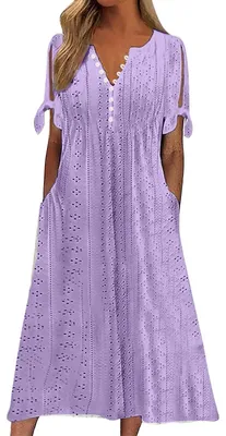 Immagine prodotto di Abito estivo lungo da donna - Scollo a V con tasche