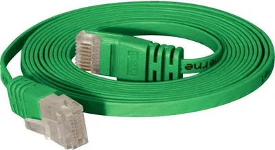 Zdjęcie produktu dla Kabel krosowy płaski U/UTP kat. 6 slim zielony 0.25m