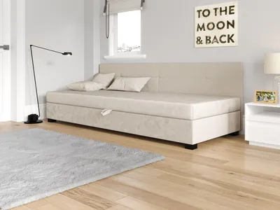 Obrázek produktu pro Jednolůžková čalouněná postel 80x195 LOCIKA BIZ 2 - ecru