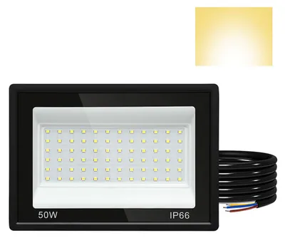 Image de Projecteur LED Izrielar 10 x 50 W pour extérieur, IP66, étanche, pour terrains de sport et garages, 3000 K (blanc chaud), projecteur de chantier