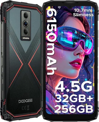 Produktbild von DOOGEE Blade 10 Pro Energy Outdoor Handy Android 15, 32GB+256GB 6,56'' HD+ 90Hz 50MP AI Kamera, Outdoor Smartphone Ohne Vertrag Dual SIM NFC, Rot