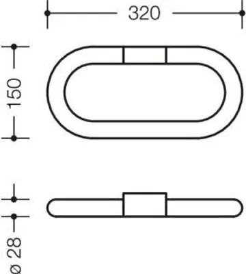 Produktbild von HEWI 477.09B300 99 Handtuchring Ser 477, matt, d:28,