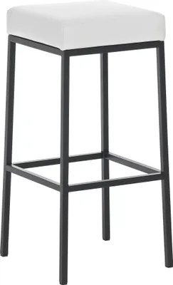 Obrázok produktu pre In And OutdoorMatch Barová stolička Josue - Výška sedadla 85 cm - Bez operadla - Sada 1 ks - Ergonomická - Barová stolička do kuchyne alebo jedálne - Štvorcová - Biela/čierna