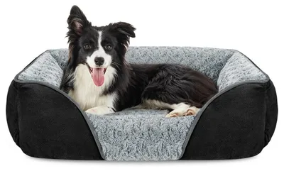 Produktbild von Hundebett Waschbar 76x61x23cm Schwarz für Mittelgroße Hunde