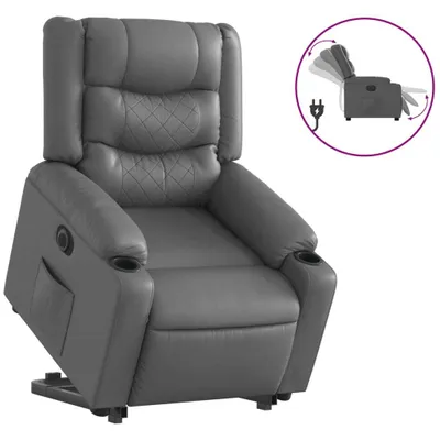 Zdjęcie produktu dla VidaXL 3206562, Sztuczna skóra, Szary, Pianka, 110 kg, 770 mm, 930 mm