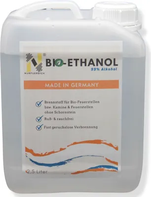 Produktbild von NURFUERDICH 2,5 Liter  Alkohol 99%Premium BIOethanol Kamin Alkohol Kaminethanol