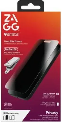 Image de InvisibleShield Glass Elite Privacy, Apple, iPhone 17 Air, résistant aux chocs, anti-poussière, anti-rayures, noir, 1 pièce