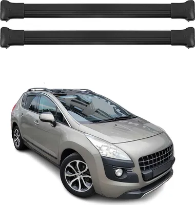 Produktbild von Dachträger Grundtäger für Peugeot 3008 2009-2016 75kg Aluminium Schwarz 2 tlg