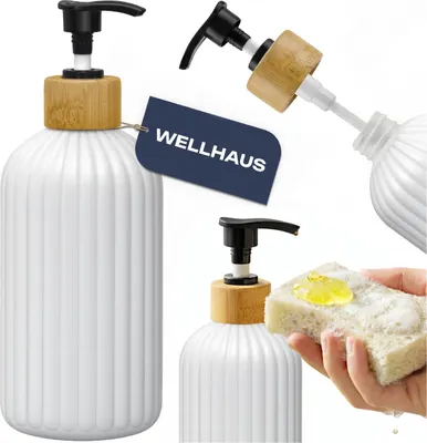 Produktbild von WELLHAUS Seifenspender/Shampooflasche 500ml, Weiß, Matt