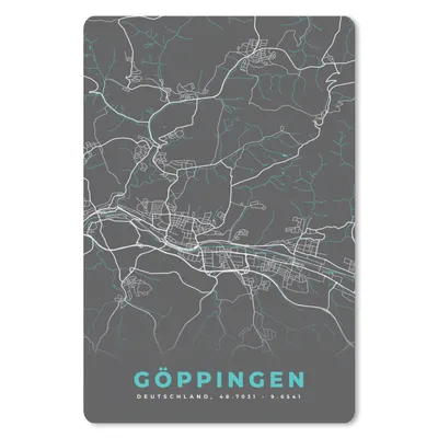 Produktbild von MuchoWow® Mauspad Mousepad Blau - Deutschland - Karte - Stadtplan - Göppingen 40x60 cm - Mousepads - Maus Mat - Pad - Mausunterlage - Schreibtisch Accesoire