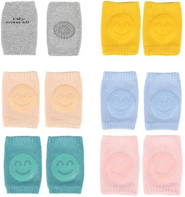 Image de Protège-genoux pour bébés - 6 paires - respirants - unisexe - en coton doux - 11x8 cm - matériau durable - coussinets pour les genoux