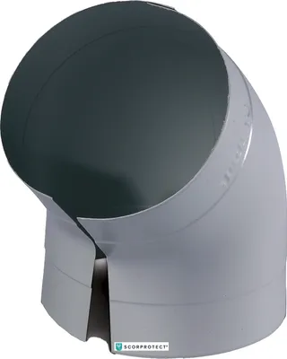 Produktbild von PVC Bogen 45 Grad hellgrau schwerentflammbar Ausführung: für gedämmtes Rohr 28 mm x 20 mm Isolierstärke