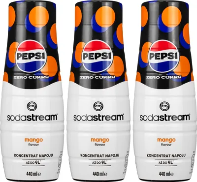 Zdjęcie produktu dla Syrop SodaStream Pepsi Max Mango 440ml, 3 sztuki