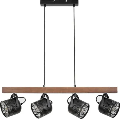 Produktbild von Rabalux 3300 Pendelleuchte 4 Spots Rotem, E14-Holz, braun-schwarz, rund, Industriell, ø110mm