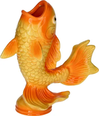 Produktbild von Gift Company Mignon Vase Fisch S orange 9,5cm