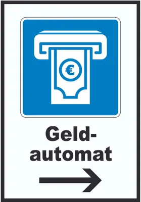 Produktbild von Geldautomat Pfeil rechts A4 (210x297mm)