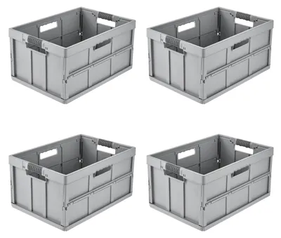 Produktbild von keeeper benno Profi-Klappboxen, 4er-Set, 45 l, Nordic Grey