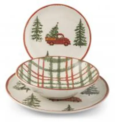 Immagine prodotto di H&H Servizio Tavola Natalizio 12 Pezzi Adventure In Stoneware