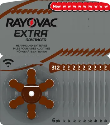 A package of Rayovac hearing aid batteries.