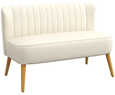 Produktbild von HOMCOM Sofa 2-Sitzer Couch Stoffsofa Sitzmöbel Polstersofa Loungesofa Cremeweiß