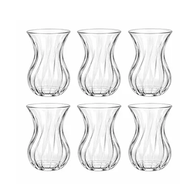 Zdjęcie produktu dla Zestaw 6 eleganckich szklanek do herbaty Pasabahce Bouquet, pojemność 170 ml