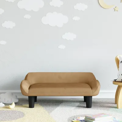 Image de The Living Store canapé pour enfants marron 70x40x24 cm velours
