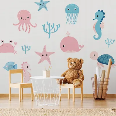 Produktbild von Kinderaufkleber Meerestiere 125x250cm