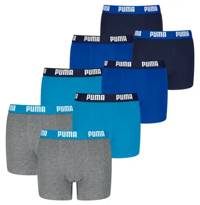 Produktbild von PUMA Jungen Boxer Shorts, 8er Pack - Everyday Basic Boxers ECOM 8P, Baumwollmischung, Logo Blau/Grau 146-152